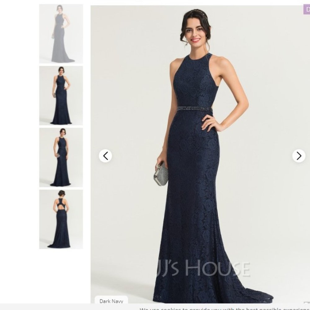 Trumpet/Mermaid Scoop Neck Sweep Train Lace Evening Dress With Beading Sequins